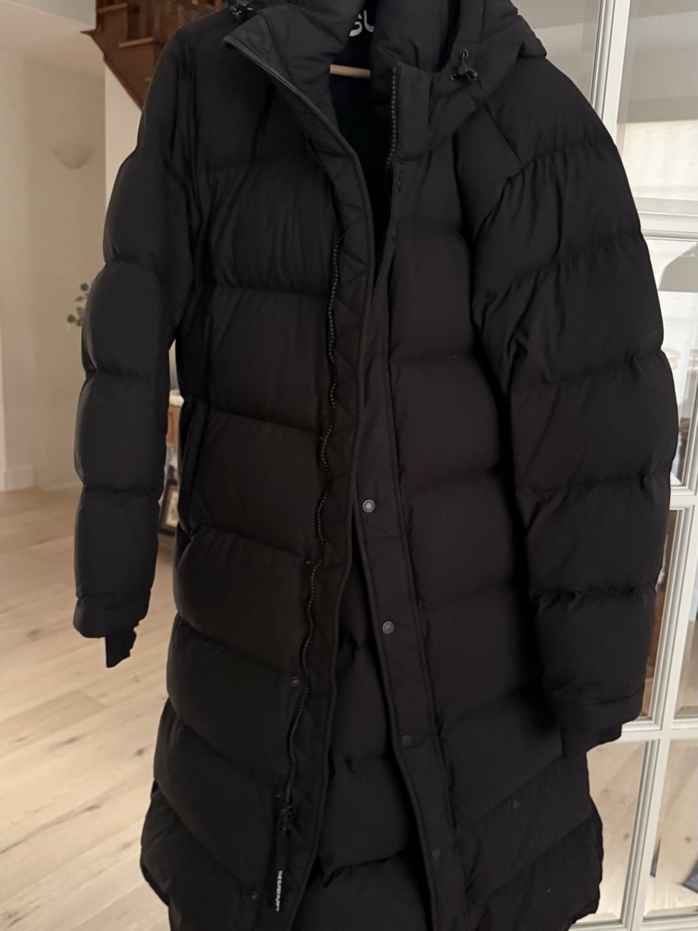 The Super Puff Long Puffer Coat in Black Size Medium Like New